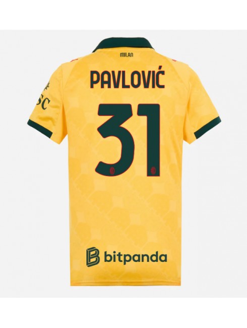 AC Milan Strahinja Pavlovic #31 Zenski Rezervni Dres 2025-26 Kratak Rukavima AC Milan Strahinja Pavlovic #31 Zenski Rezervni Dres 2025-26 Kratak Rukavima